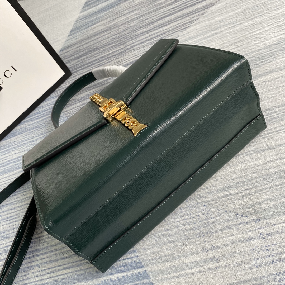 Gucci Sylvie 1969 Small Top Handle Bag Shoulder Bag 602781 Green